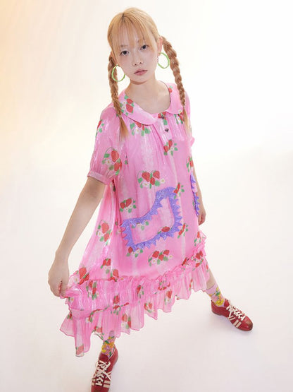 Strawberry Doll Neck Dress