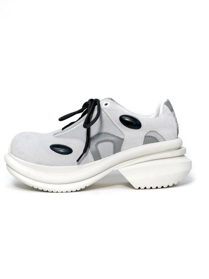 Gray Flip Flop Leather Tech Sport Chunky Shoes