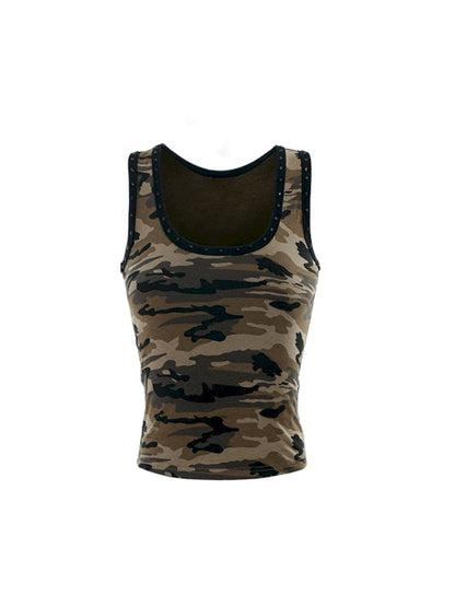 Camouflage Stars Hot Rhinestones Work Vest