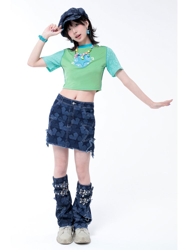 Patchwork Star Short Sleeve T-Shirt