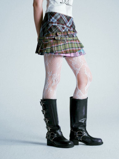 Punk Plaid Pleated Skirt