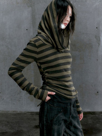 Stripe Knit Long Sleeve T-Shirt