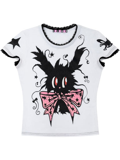 Magic Bunny Glitter Print T-Shirt