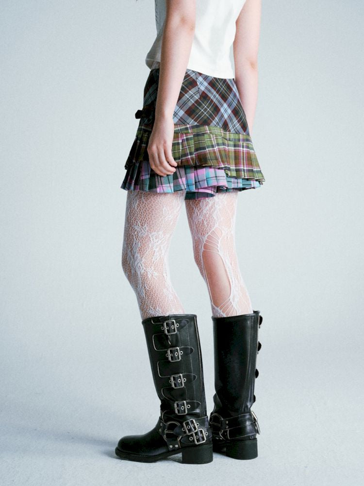 Punk Plaid Pleated Skirt