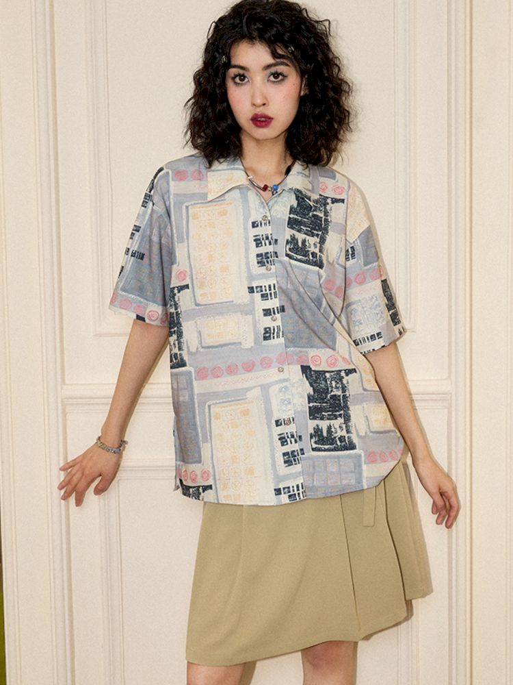 Summer Casual Loose Short Sleeve Shirt