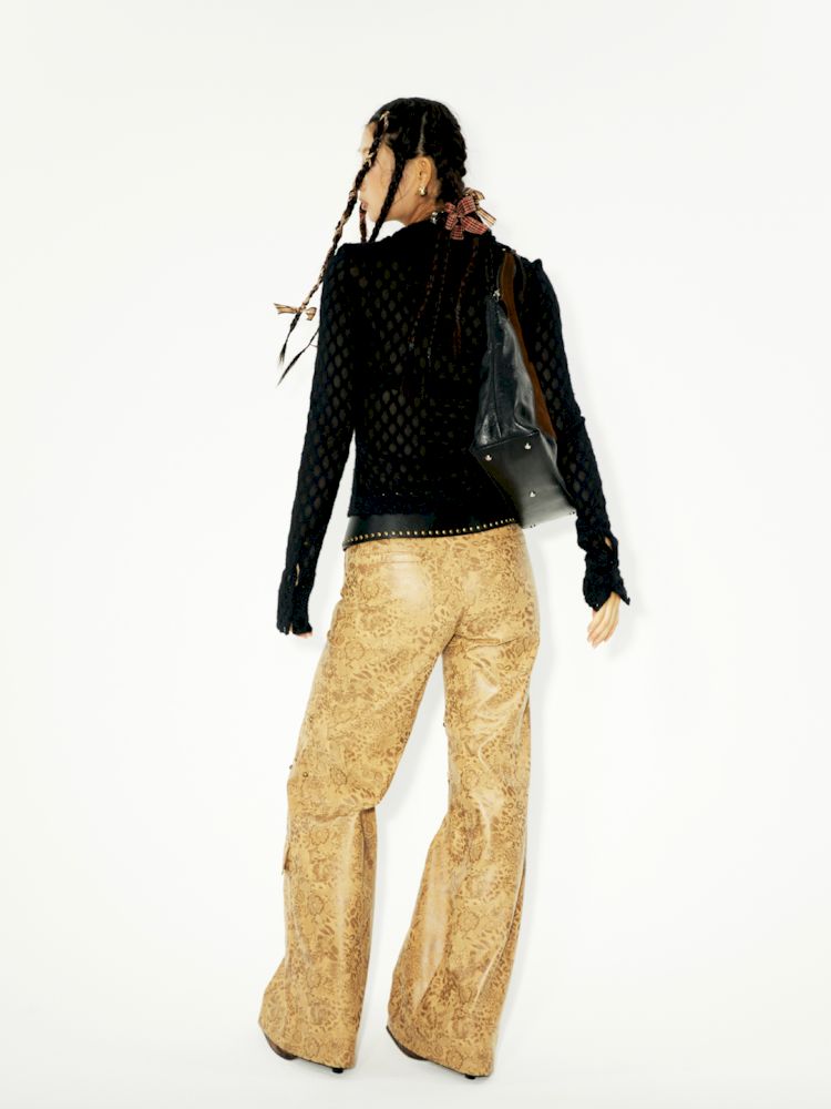 Work Wide Leg Leather Pants