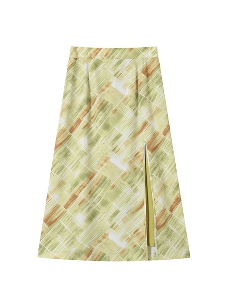 Printed Split Halter A-Line Casual Skirt