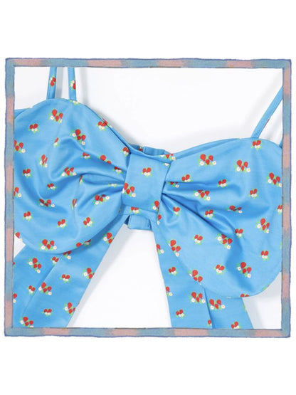 Bow Strawberry Blue Corset Camisole