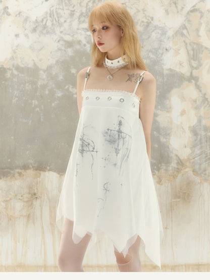 Irregular Two Wear Halter Half Skirt Dress