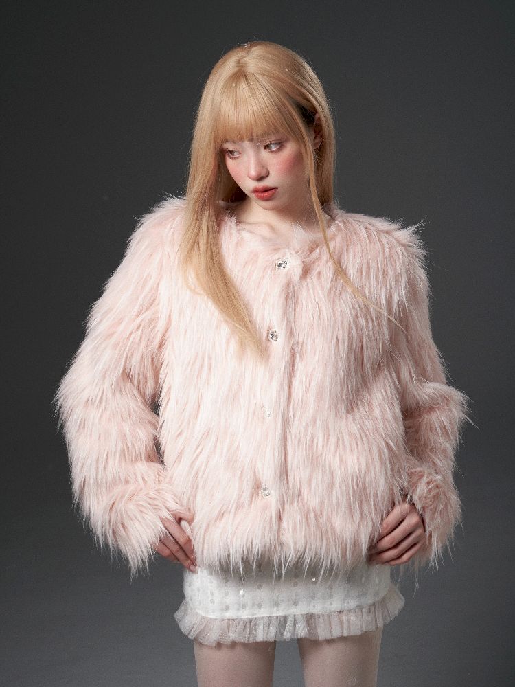 Removable Long Hair Winter Coat