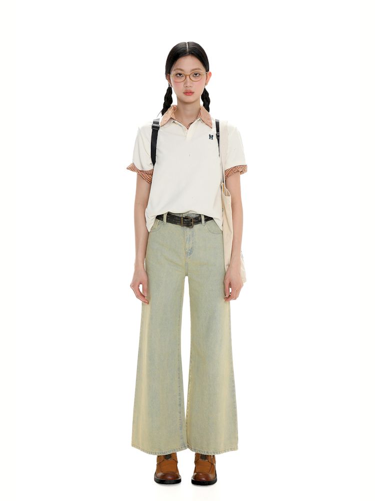 Casual Washed Nostalgia Wide Leg Pants