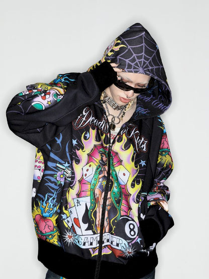 West Coast tide loose oversize Hooded Jacket