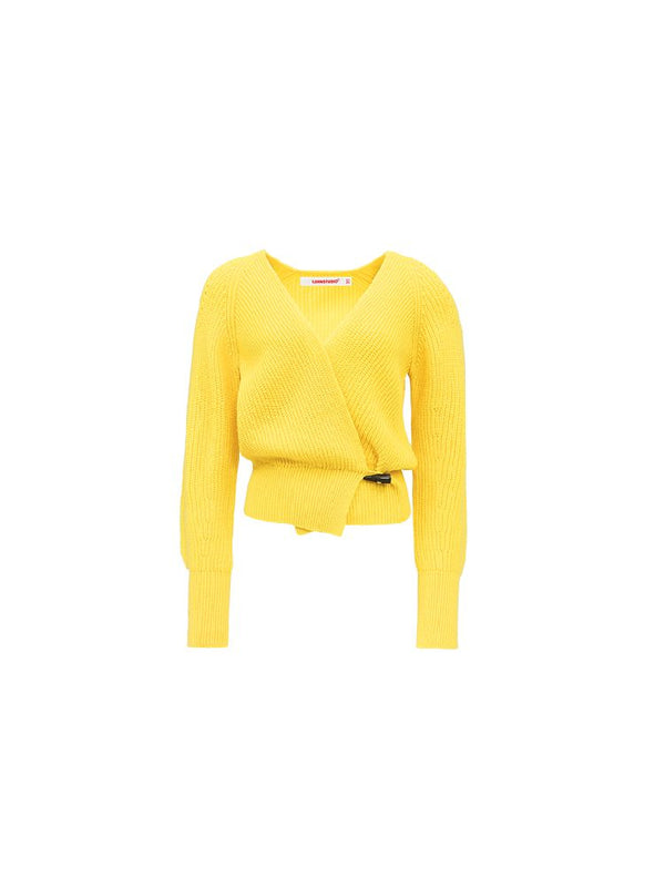 V-neck knitted cardigan