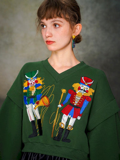 Nutcracker Embroidered Sweatshirt