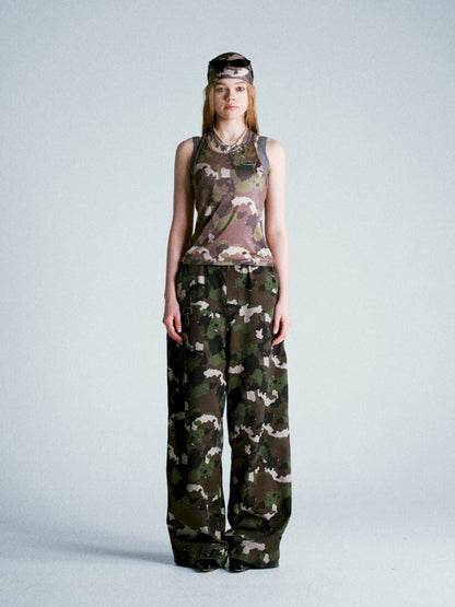 Camouflage I-beam Vest Two Piece Set