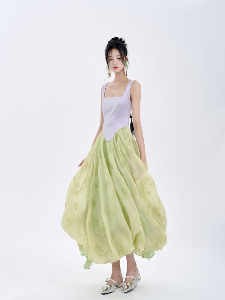 Waisted Big Swing Dress Puffy Dress