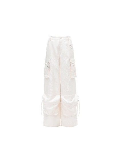 Jacquard Satin Work Pants