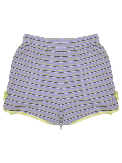 Casual Retro Sporty Purple Striped Star Shorts