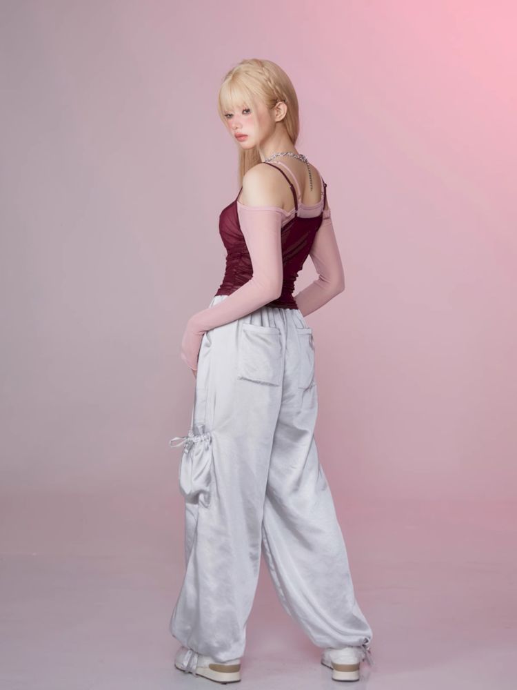 Draped Slim Loose Casual Pants