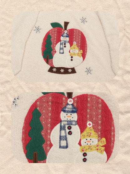 Snowman appliqué Christmas sweater