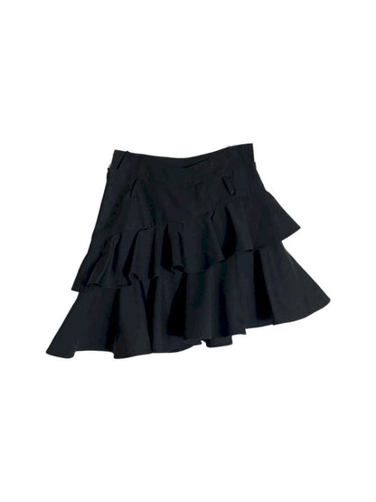 Black Design Double Cake Skirt Suit