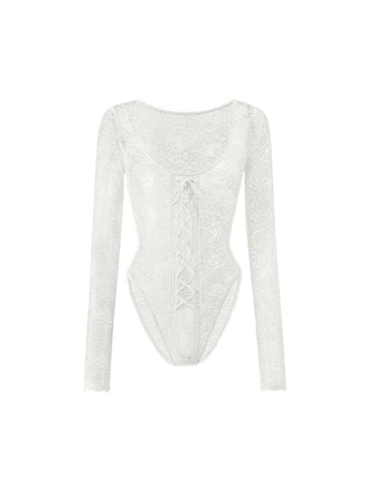 Lace Tie Long Sleeve Bodysuit