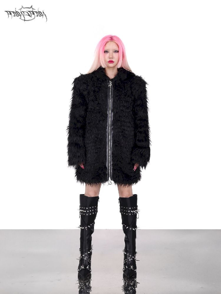 Cat Ear Demon Hooded Punk Fur Coat