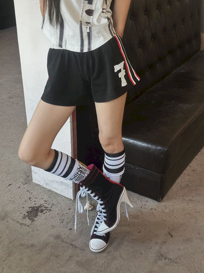 Trash Rock Patch Embroidered Sport Knit Sweatpants