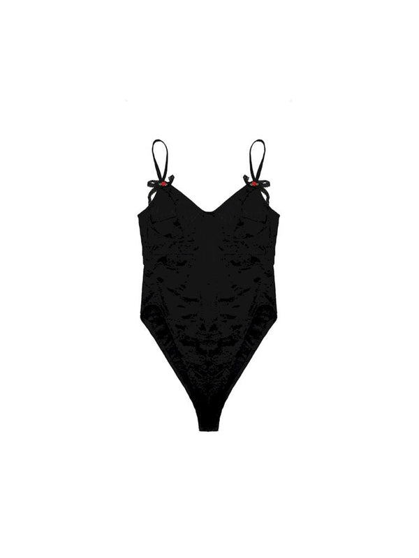 Lace Tie Bow Slim Sleeveless Top