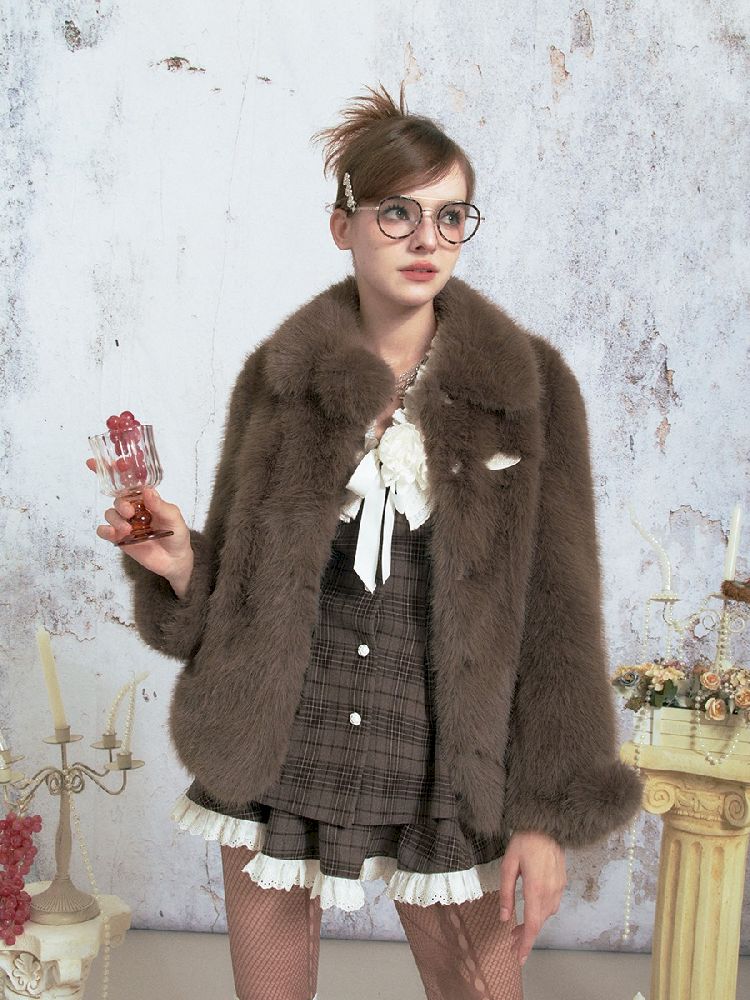 Niche Design Peplum Fur Coat