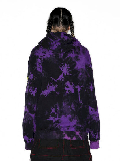 Dark Punk Middle Finger Tie-Dye Hooded Sweatshirt