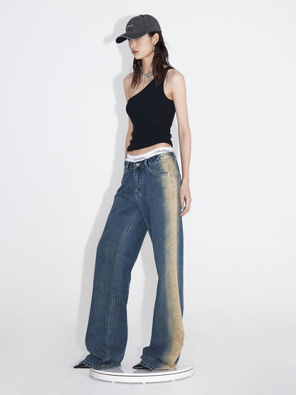 Mud Blue Old Loose Skinny Jeans