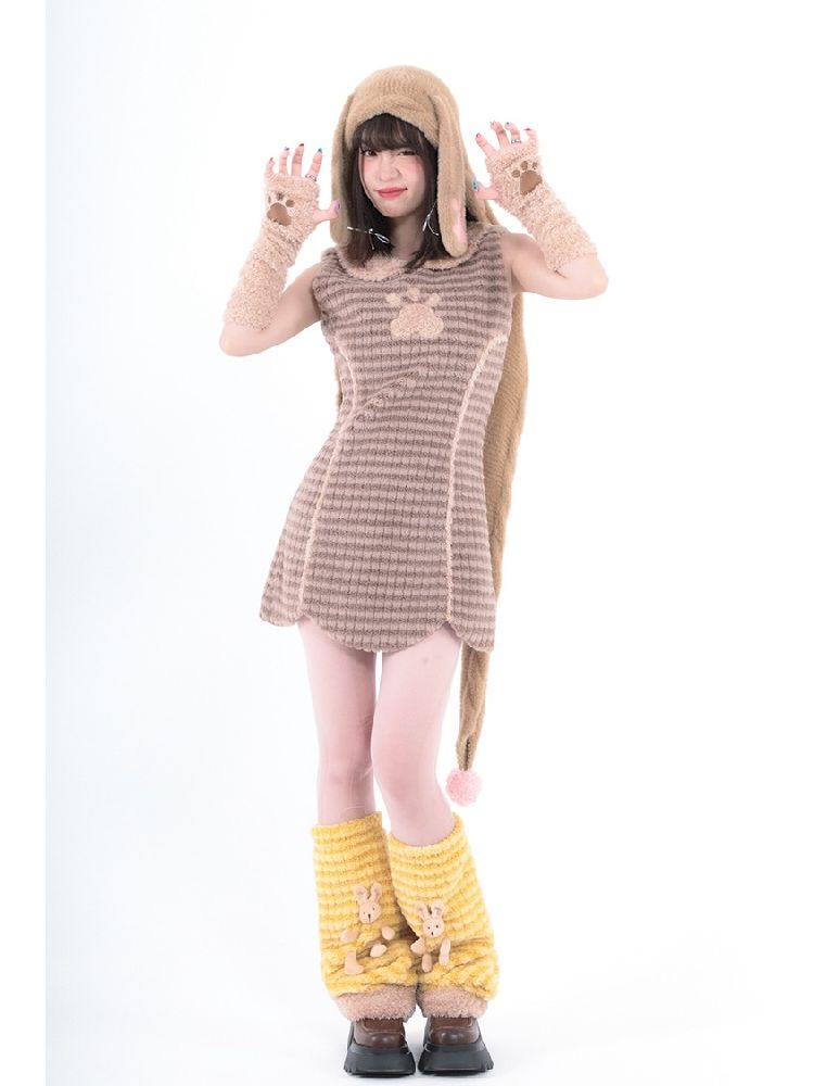 Bunny Doll Yellow Striped Legwarmers