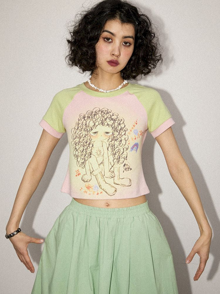 Noise Girl Printed Short Sleeve T-Shirt