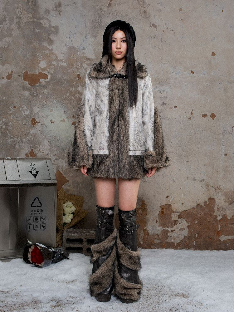 Deerskin velvet fur coat