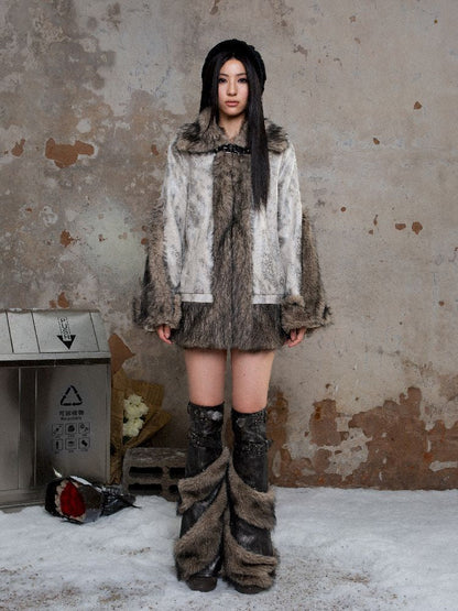 Deerskin velvet fur coat