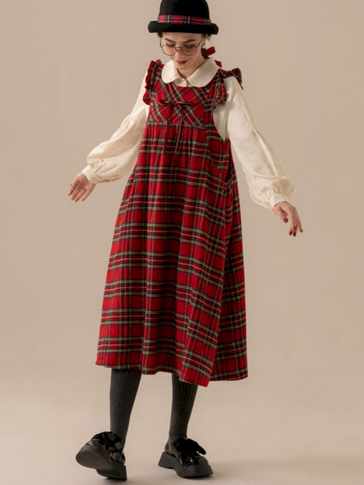 Fly Sleeve Tweed Customized Long Vest Doll Dresses