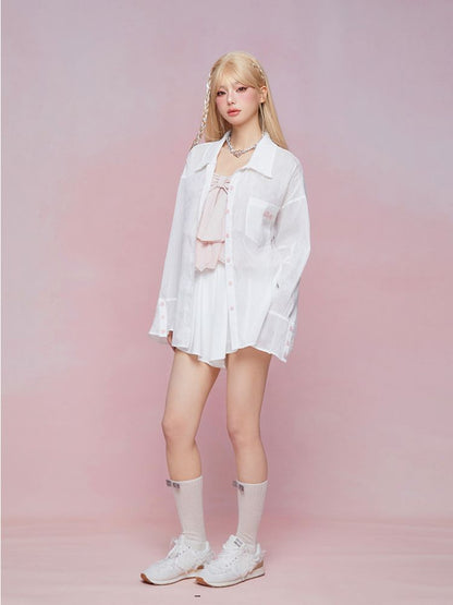 Flare long-sleeved loose shirt