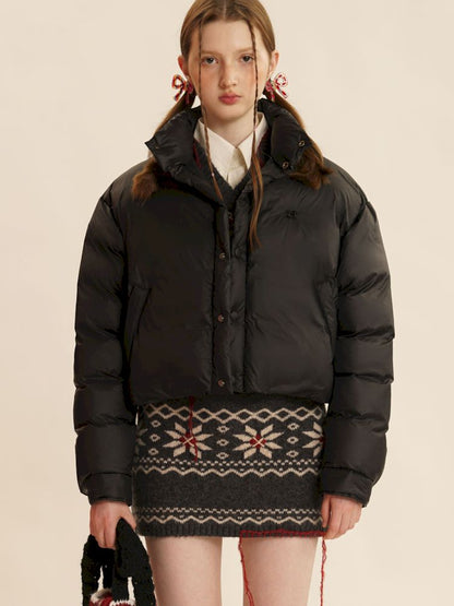 Thermal three-dimensional short down jacket