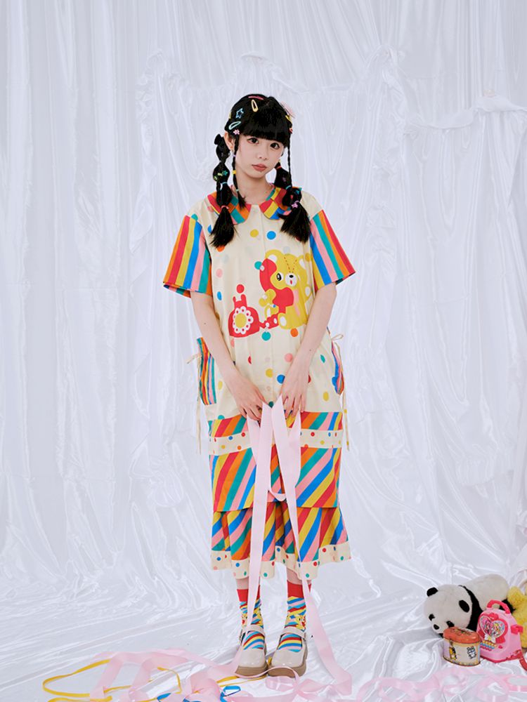 Rainbow Diary Shirt Dress