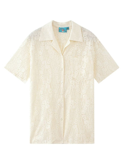 Lace Short Sleeve Blouse