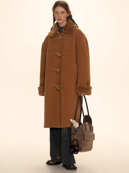 Removable Leader Lapel Wool Cowl Coat