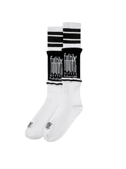 Barcode knitted anti-pilling patchwork design sports socks