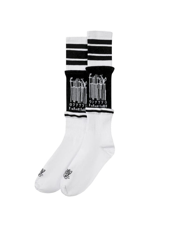 Barcode knitted anti-pilling patchwork design sports socks