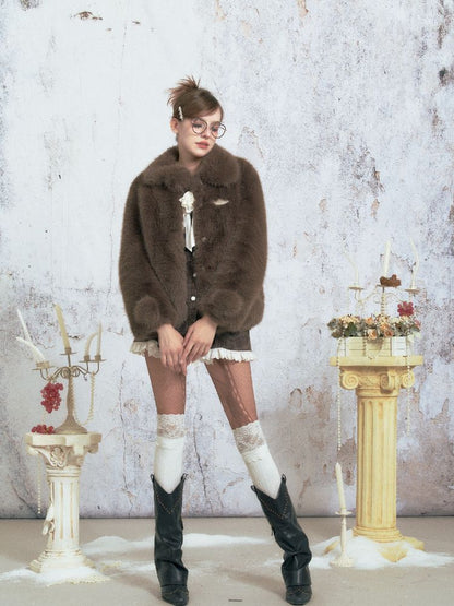 Niche Design Peplum Fur Coat