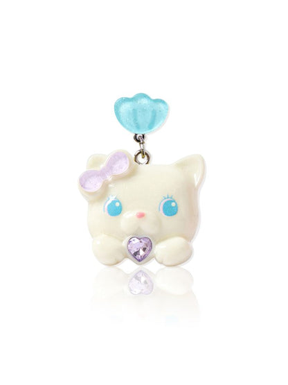 Cat Resin Colourful Earrings Earrings Clip Ring