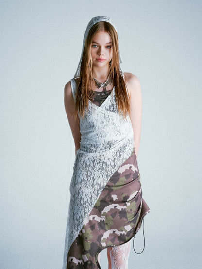 Camouflage Bear Hanging Neck Dress