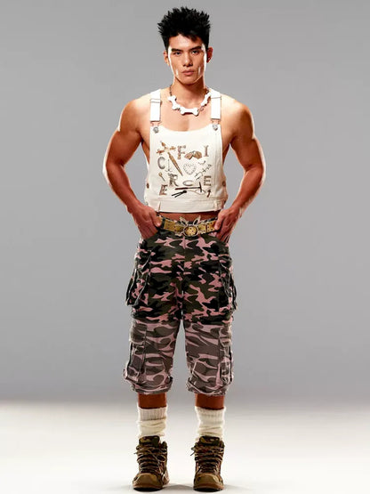 Camouflage print Detachable jeans