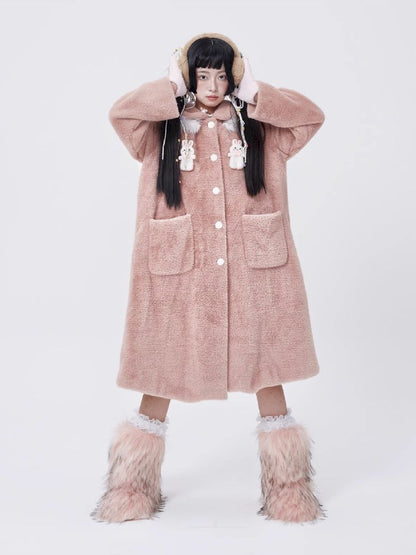 Retro Cute Rabbit Tweed Coat