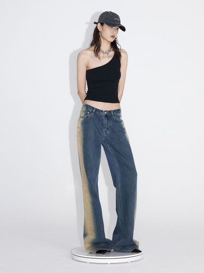 Mud Blue Old Loose Skinny Jeans